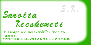 sarolta kecskemeti business card